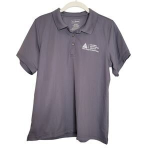 LL Bean polo women's size‎ M gray short sleeve tee AVG business casual outdoors